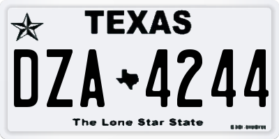TX license plate DZA4244