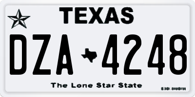 TX license plate DZA4248