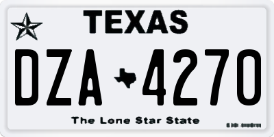 TX license plate DZA4270