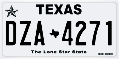 TX license plate DZA4271