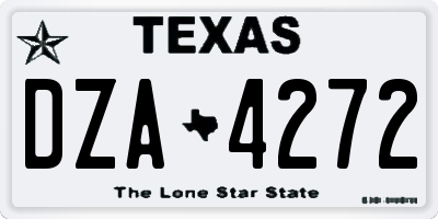 TX license plate DZA4272