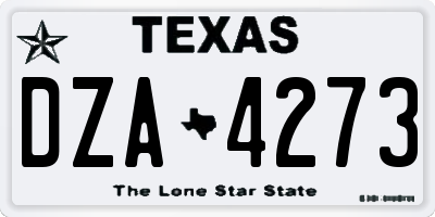 TX license plate DZA4273