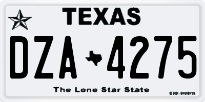 TX license plate DZA4275