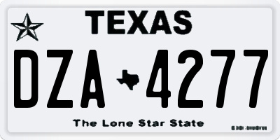 TX license plate DZA4277