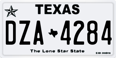 TX license plate DZA4284