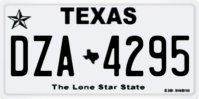 TX license plate DZA4295
