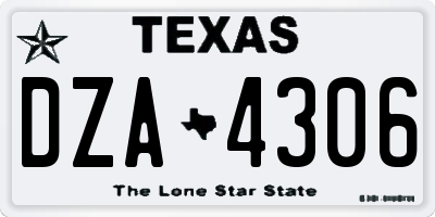TX license plate DZA4306