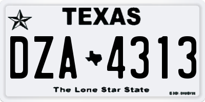 TX license plate DZA4313