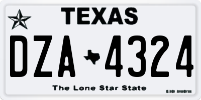 TX license plate DZA4324
