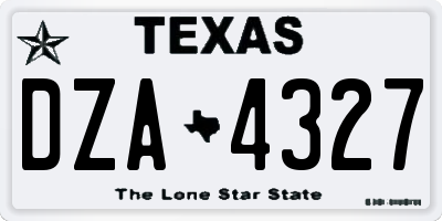 TX license plate DZA4327