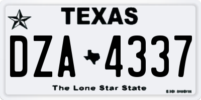 TX license plate DZA4337
