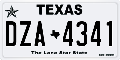 TX license plate DZA4341