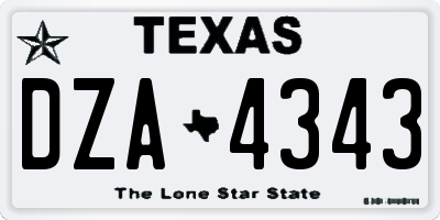 TX license plate DZA4343