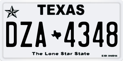 TX license plate DZA4348