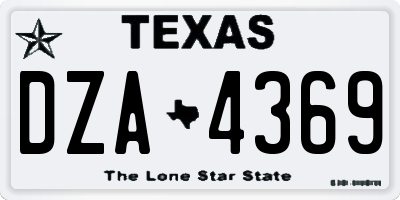 TX license plate DZA4369