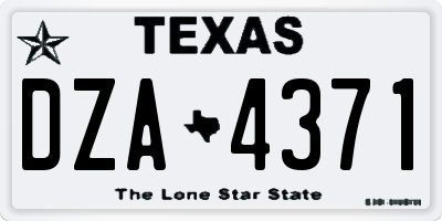 TX license plate DZA4371