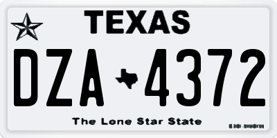 TX license plate DZA4372