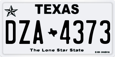 TX license plate DZA4373