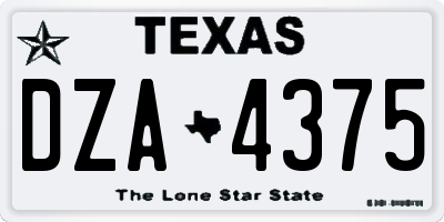 TX license plate DZA4375