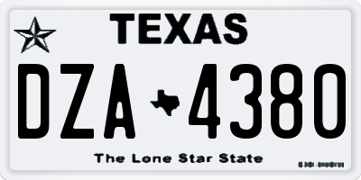 TX license plate DZA4380