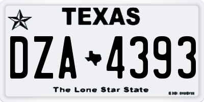 TX license plate DZA4393