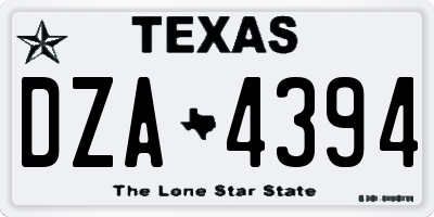 TX license plate DZA4394