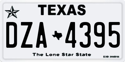 TX license plate DZA4395