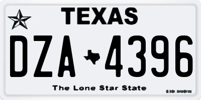 TX license plate DZA4396