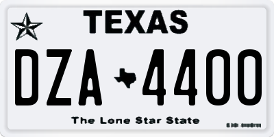 TX license plate DZA4400
