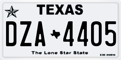 TX license plate DZA4405