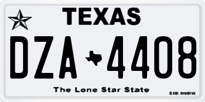 TX license plate DZA4408