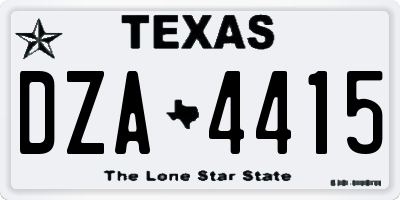 TX license plate DZA4415