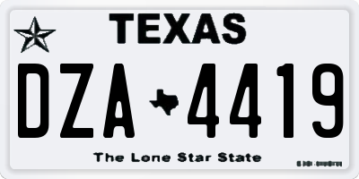 TX license plate DZA4419
