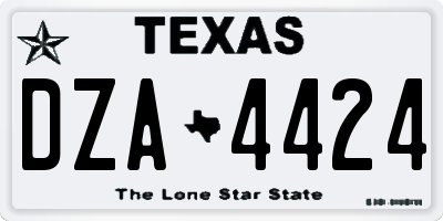 TX license plate DZA4424