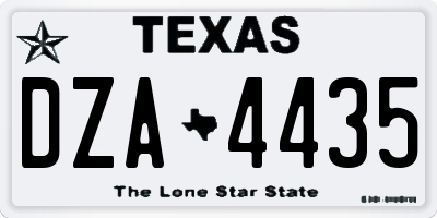 TX license plate DZA4435