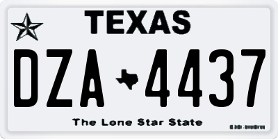 TX license plate DZA4437
