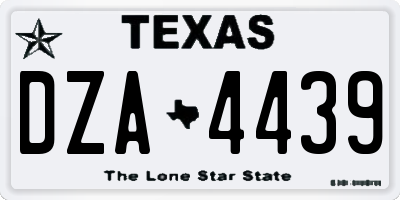 TX license plate DZA4439