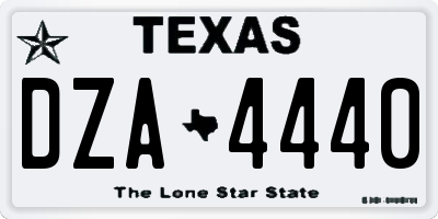 TX license plate DZA4440