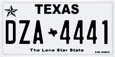 TX license plate DZA4441