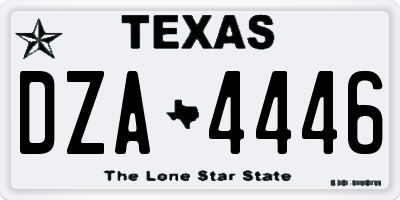 TX license plate DZA4446