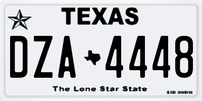 TX license plate DZA4448