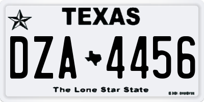 TX license plate DZA4456