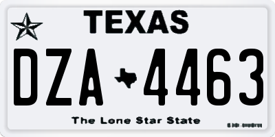 TX license plate DZA4463