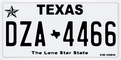 TX license plate DZA4466