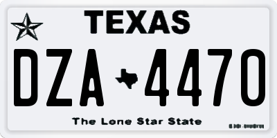 TX license plate DZA4470