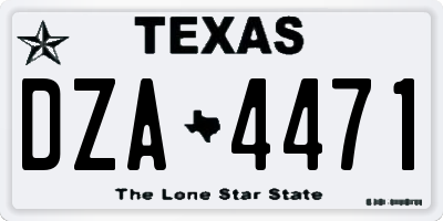 TX license plate DZA4471