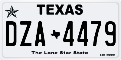 TX license plate DZA4479