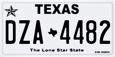 TX license plate DZA4482