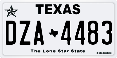 TX license plate DZA4483