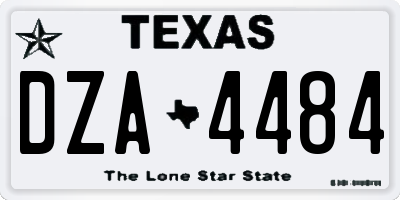 TX license plate DZA4484